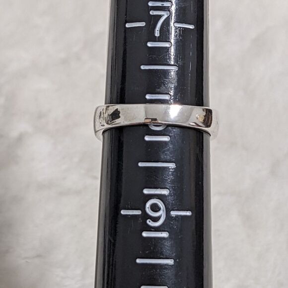 Vintage Sterling Silver Diagonal Groove or Crossoint Style Ring - Picture 8 of 12